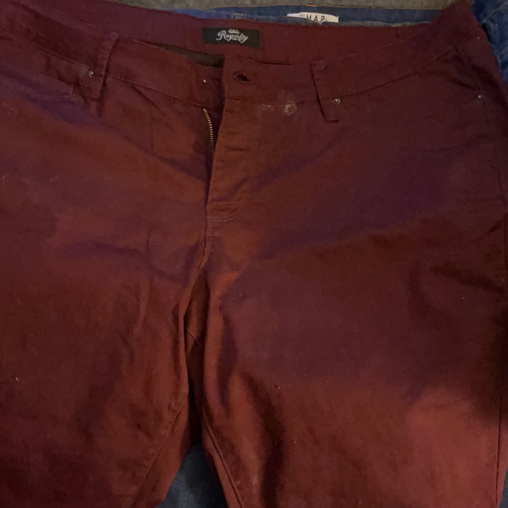 Burgundy jeans